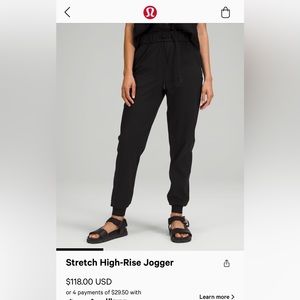 Lululemon stretch high rise joggers sz 4 - worn once